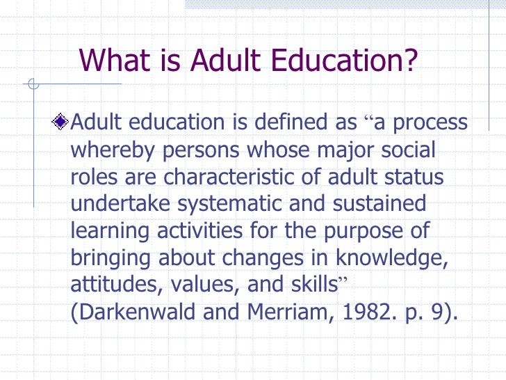 a paper that defines adult education a paper that defines adult education