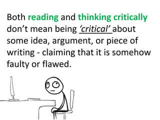 Critical thinking and understanding | PPTX