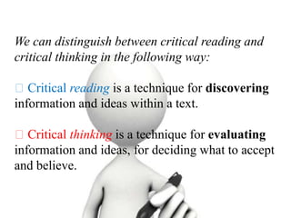 Critical thinking and understanding | PPTX