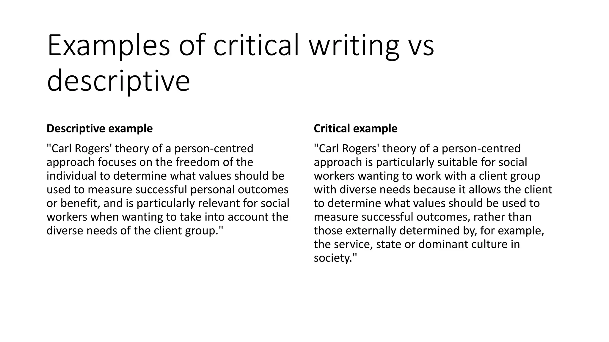 critical writing examples