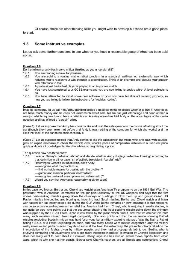 critical thinking essay topics examples critical thinking essay examples