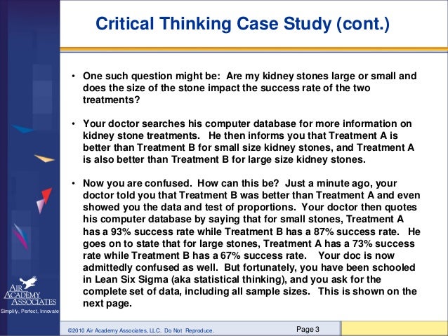 Critical Thinking Case Study