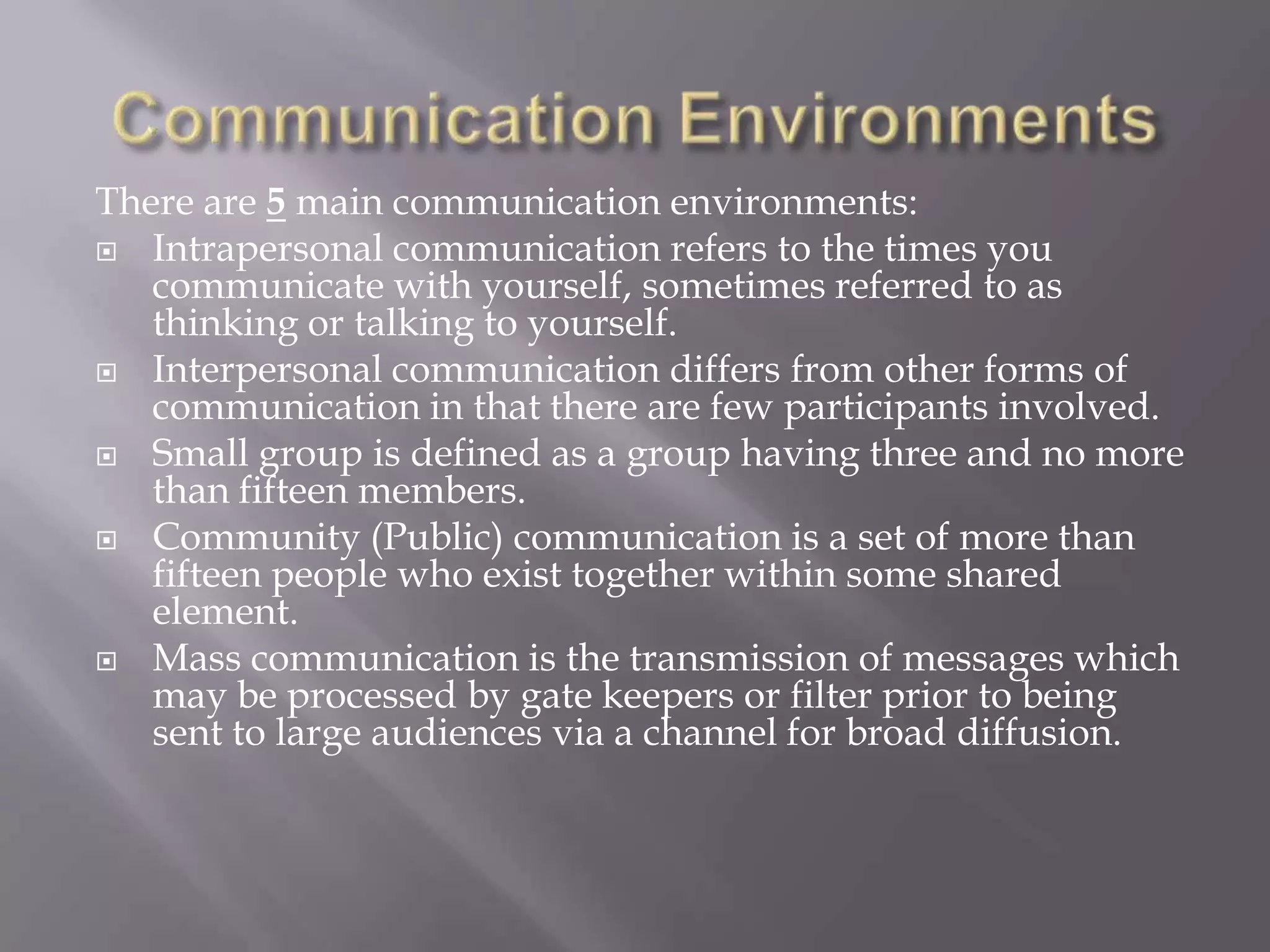 Message is the content of the communication