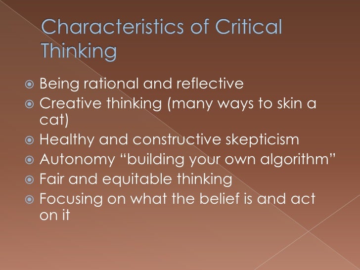 Critical Thinking Characteristics