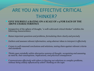 Critical thinking for office managers | PPT