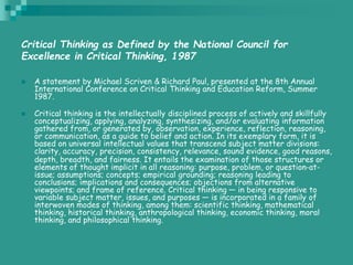 8th annual international conference on critical thinking and education reform