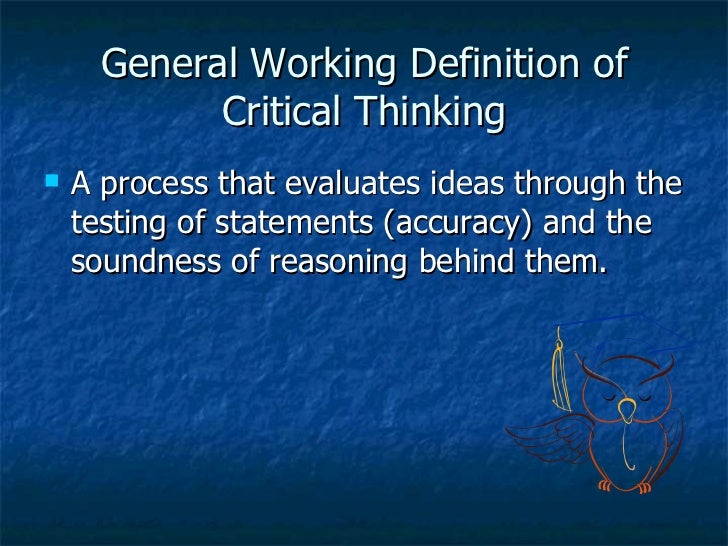 Critical thinking defined webster