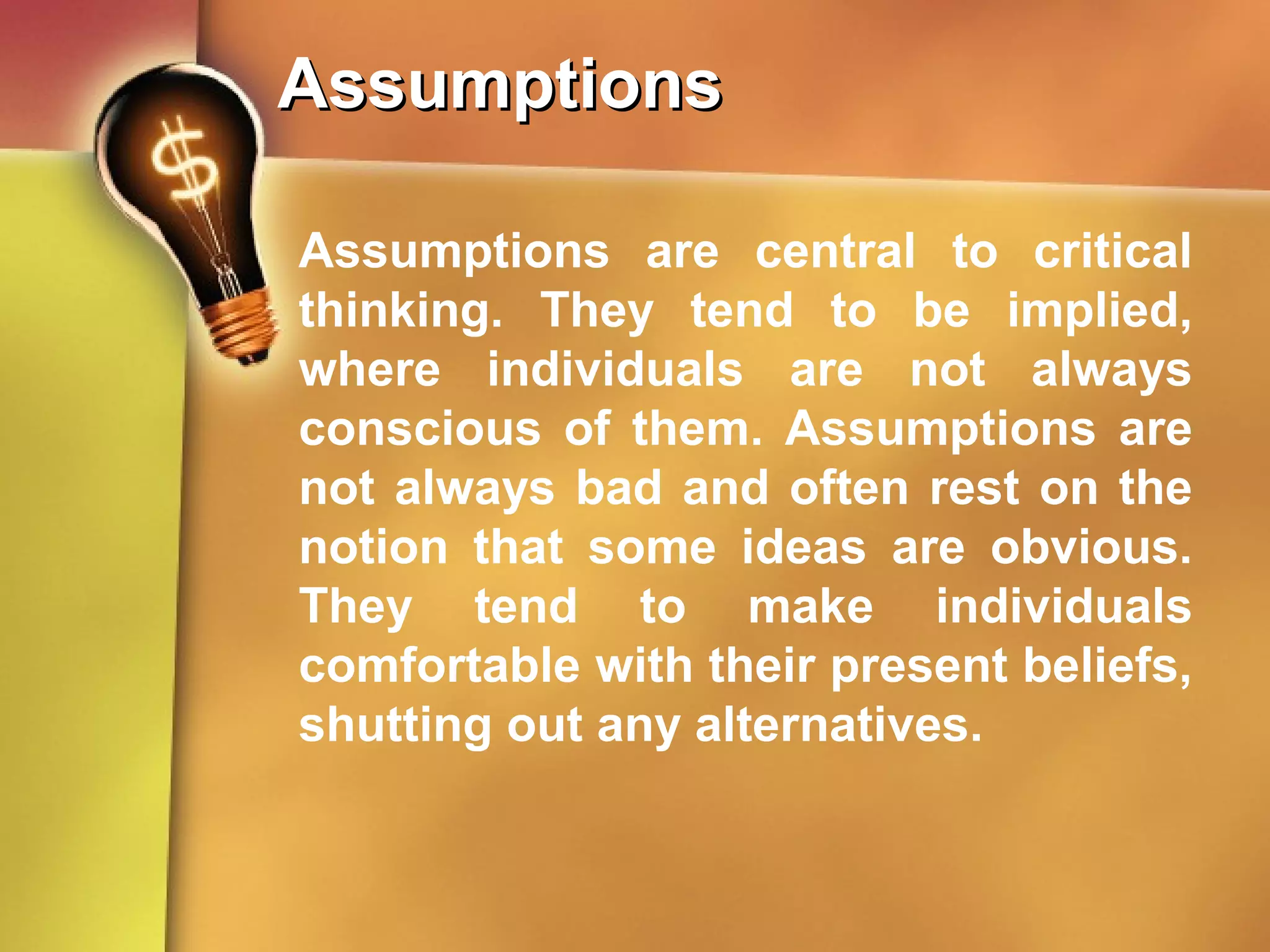 Critical thinking presentation | PPT