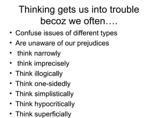 Critical thinking presentation1 | PPT