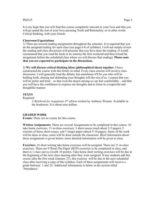 Critical Thinking syllabus | PDF