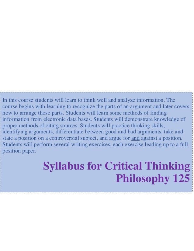 critical thinking syllabus