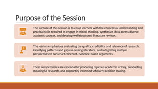 Critical Thinking, Synthesis, and Literature Review Strategies | PPTX