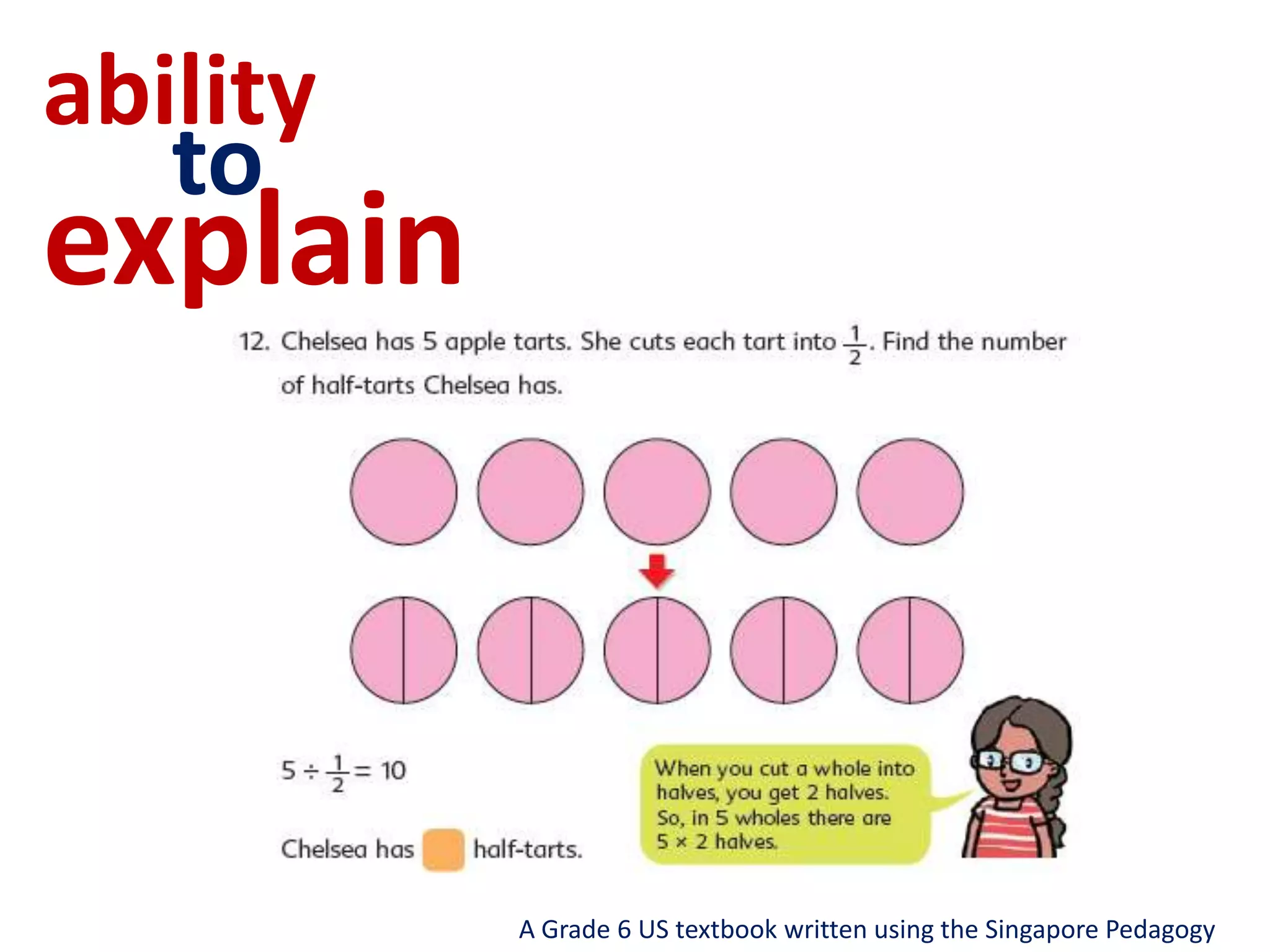 toability explainA Grade 6 US textbook written using the Singapore Pedagogy