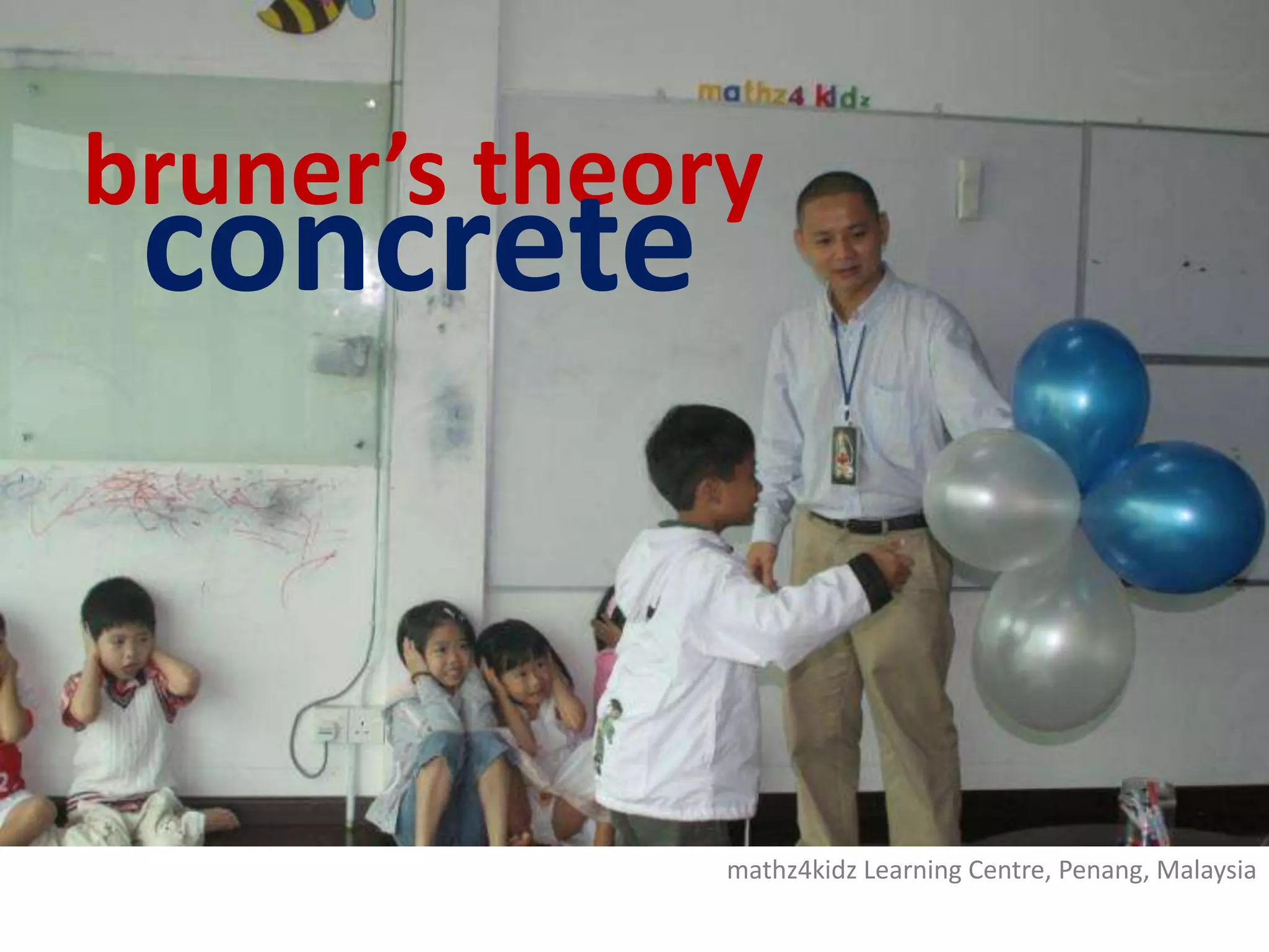 bruner’s theoryconcretemathz4kidz Learning Centre, Penang, Malaysia