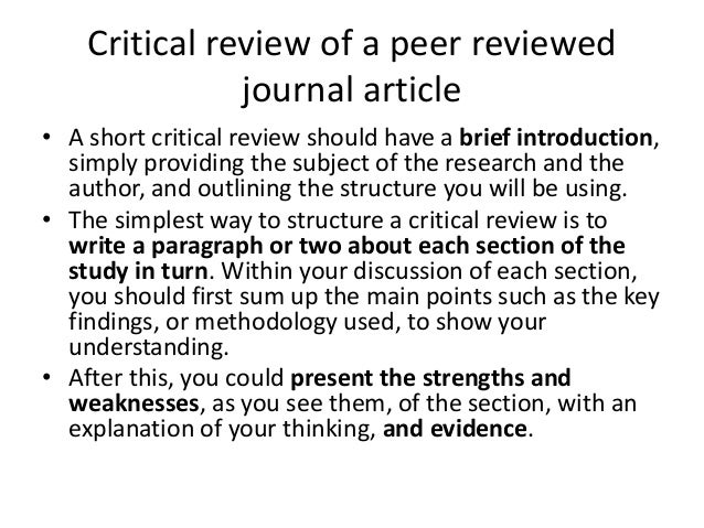 how to write a critical summary of an article