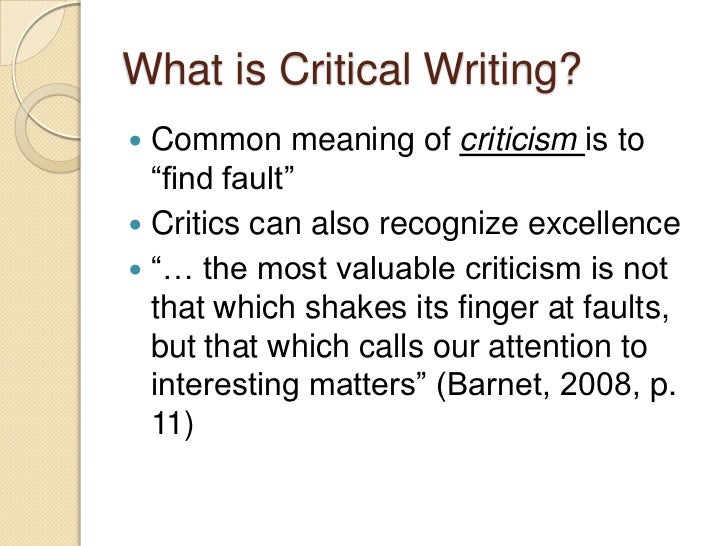 critical paper meaning