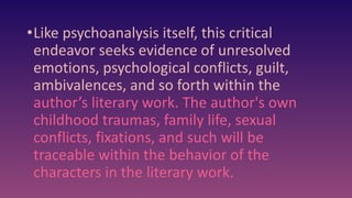 Criticism: Psychoanalytic, Cultural Criticism, and Structuralism