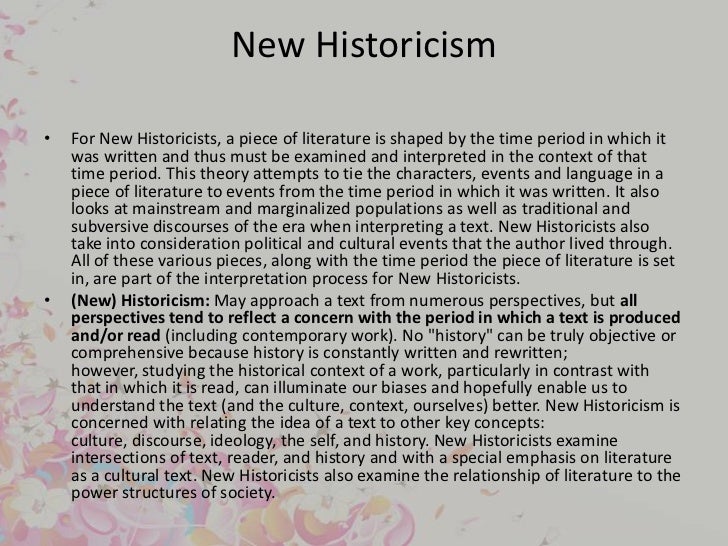 new historicism thesis example