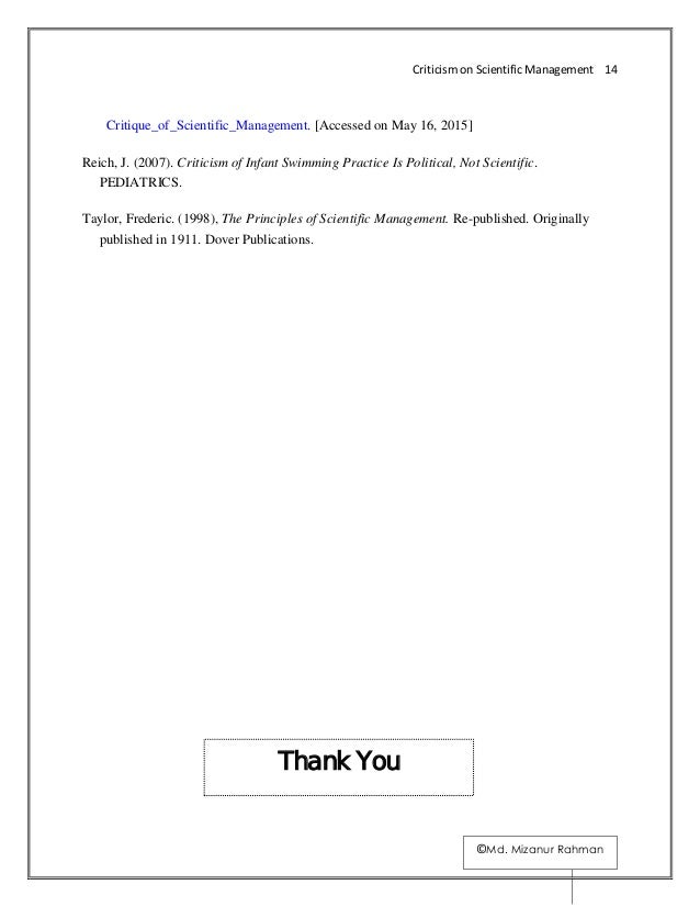 describe and critique on scientific management Transcript of the scientific management/ perspective critical and feminist theories provide that critique and examine from the scientific management point. describe and critique on scientific management Transcript of the scientific management/ perspective critical and feminist theories provide that critique and examine from the scientific management point.