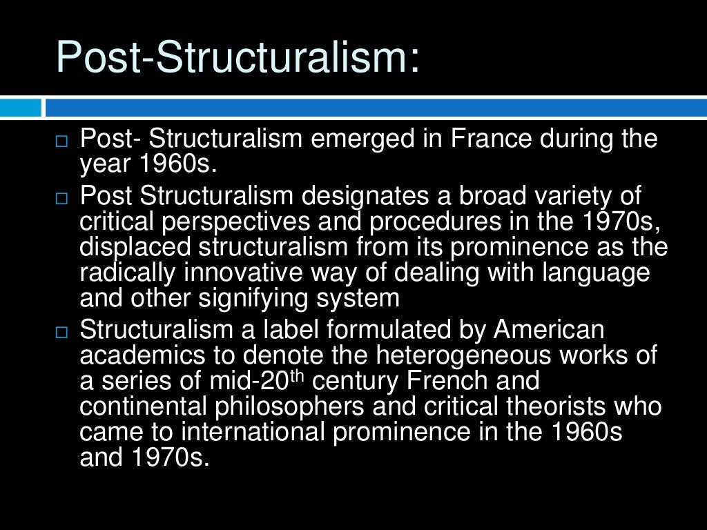 Post Structuralism