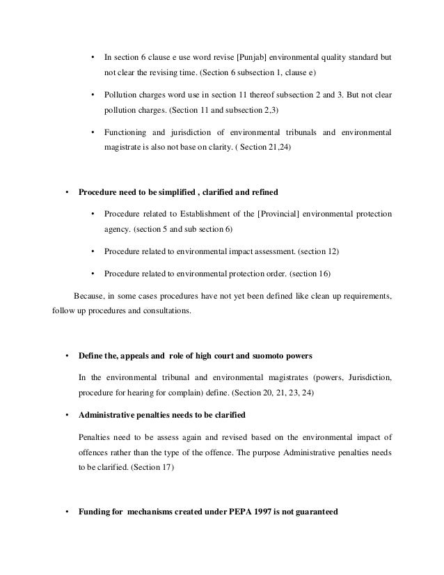 Critics of punjab envirnmental protection act 1997
