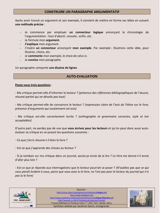 Formuler et écrire la critique d'un livre lu