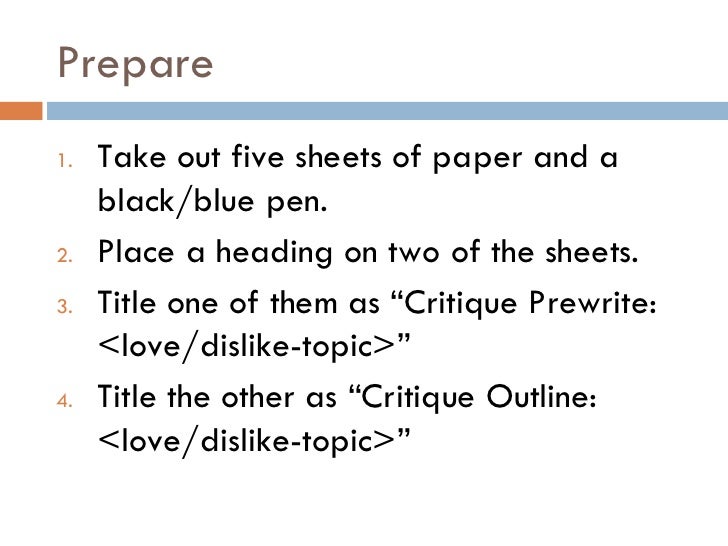 Critique essay outline