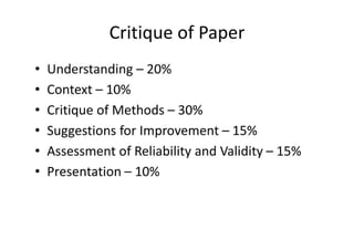 Critique Of Paper