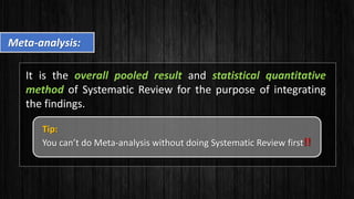 Critical Appraisal of systematic review and meta analysis articles | PDF