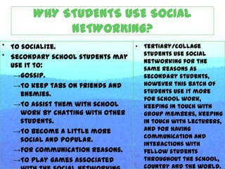 Secondary school students may use it to: