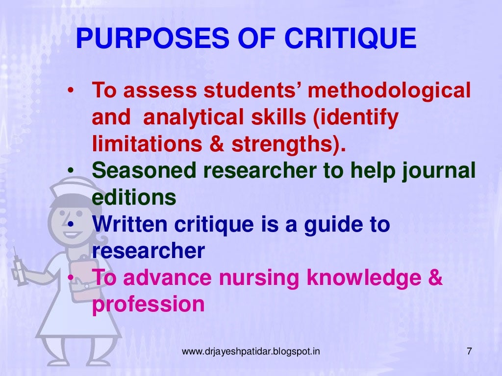 framework for critiquing qualitative research articles