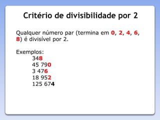 Critérios de divisibilidade | PPTX
