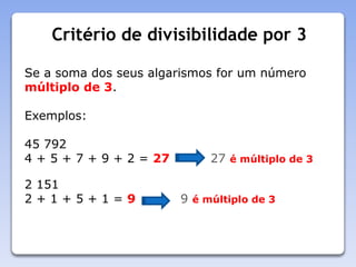 Critérios de divisibilidade | PPTX