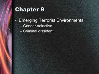 Selective Terrorism Crj3400 Terrorism Understanding The Threat9 10 | PPS