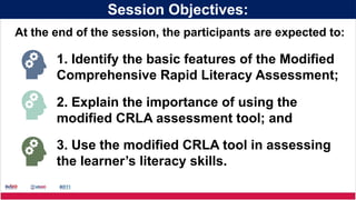 Clra Assessment.pdf comprehensive Rapid Assessment Literacy Achievement | PPTX