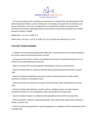 Chicago Residential Landlord &amp; Tenant Ordinance Full Version | Aaron ...