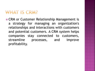CRM - Customer Relationship Management | PPTX