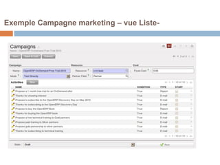 Exemple Campagne marketing – vue Liste-

 