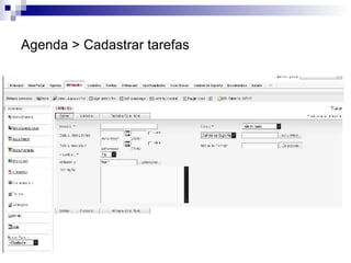 Agenda > Cadastrar tarefas 