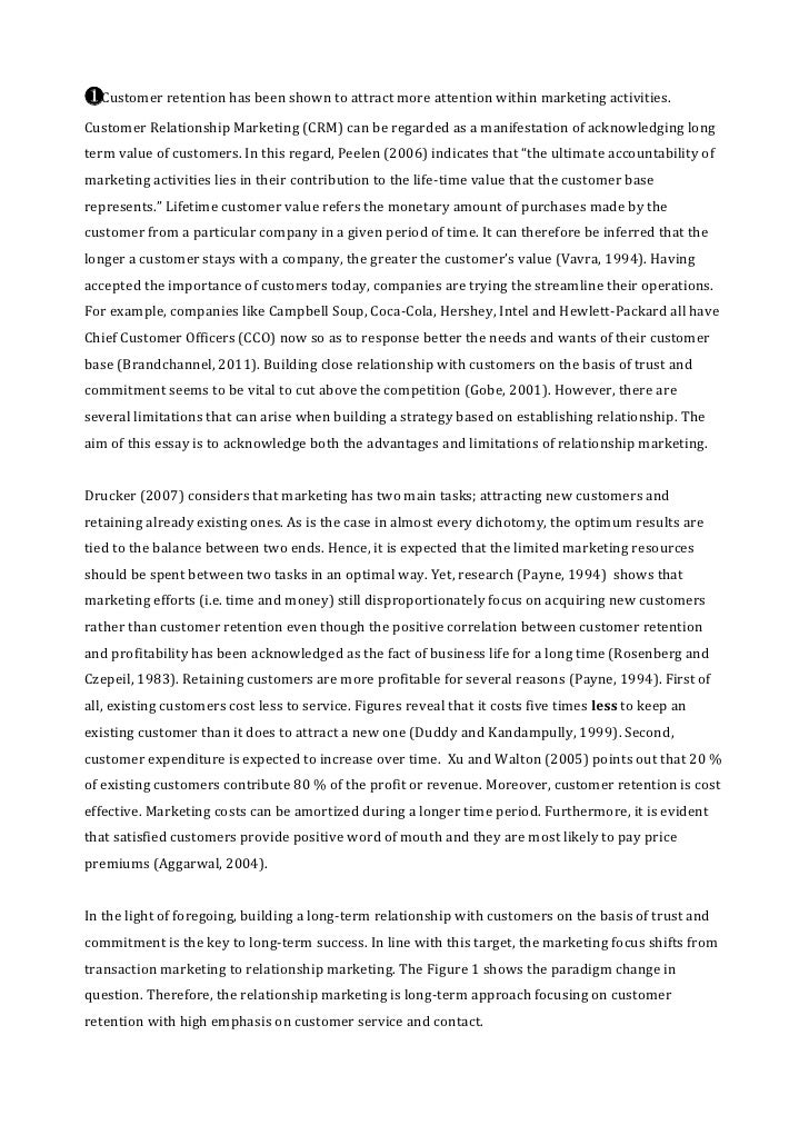 Relationship marketing essay