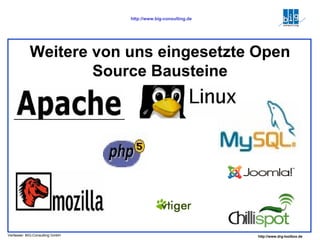 Weitere von uns eingesetzte Open Source Bausteine 