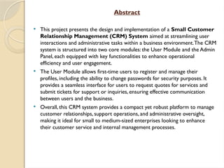 Customer relationship management system PPT | PPTX