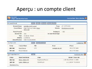 Aperçu : un compte client 