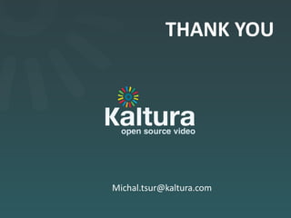 THANK YOU




Michal.tsur@kaltura.com
 