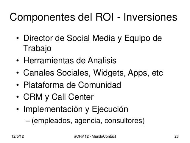 Los elementos de un ROI para un programa de Social CRM