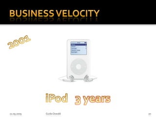 Business Velocity21.09.2009Guido Oswald202001iPod  3 years