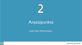 19
Ansatzpunkte
Leider keine Patentrezepte...
 