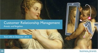 1
Customer Relationship Management
Ansatz undVorgehen
Team b4b im Dezember 2016
 