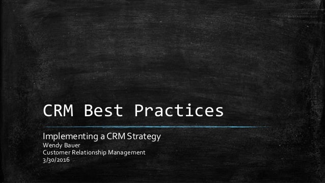 Crm best practices