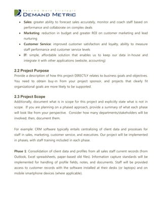 Crm Business Case Template